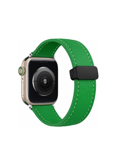Apple Uyumlu  Watch 10 42mm - 38/40/41mm Kordon Magnetli Pu Deri Kordon 2/3/4/5/6/se/7/8/9