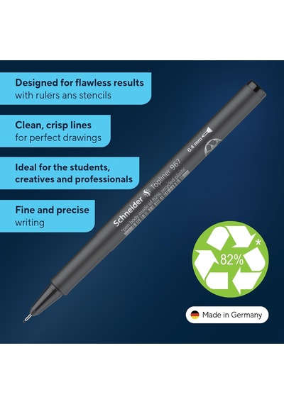 Topliner 967 Fineliner Çizgi Kalınlığı 0,4 Mm 10'lu Kutu Çeşitli