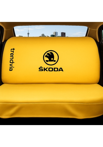 Skoda Uyumlu Ön Arka Koltuk Kılıfı Penye Servis Tipi Oto Koltuk Koruma Seti Sarı