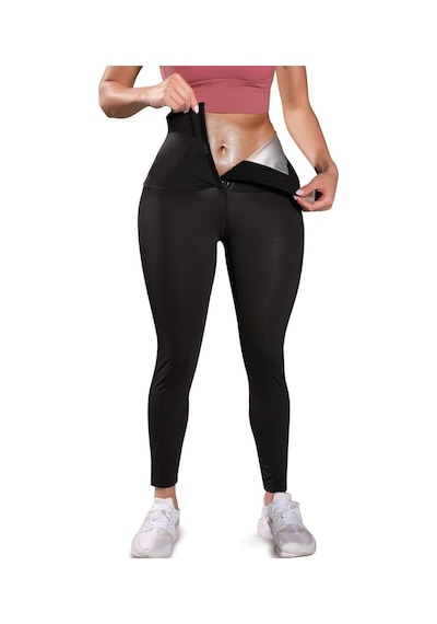 Mistirik Sauna-tayt Model Yağ Yakan  Iki Beden Incelten Yüksek Bel Agraflı Sauna Termal Tayt SiYAH