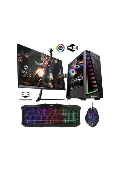 Izoly ST02511 i5-10400F 8 GB 256 GB M.2 NVMe RX550 4 GB 24" Free Dos Masaüstü Oyuncu Bilgisayarı