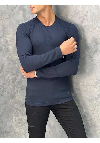 Modefendi Slim Fit İtalyan Kesim Pamuk Sweatshırt Lacivert