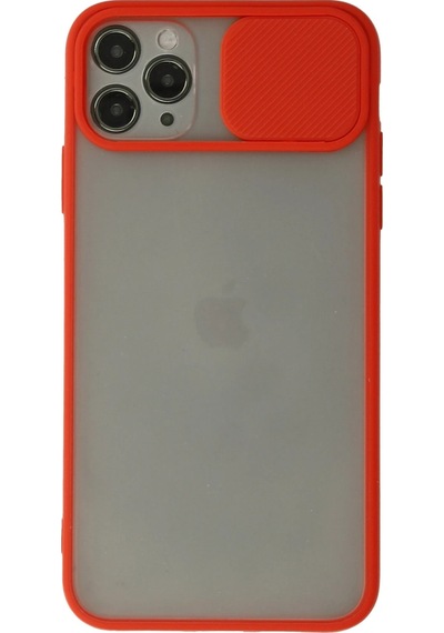 Ilkeshop Newface Apple iPhone Uyumlu 11 Pro Kılıf Palm Buzlu Kamera Sürgülü Silikon - Kırmızı