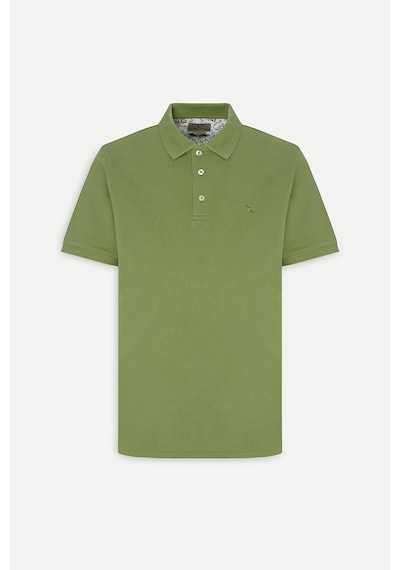 AC&Co / Altınyıldız Classics Erkek Slim Fit Dar Kesim Polo Yaka %100 Pamuk Kısa Kollu Tişört Yeşil