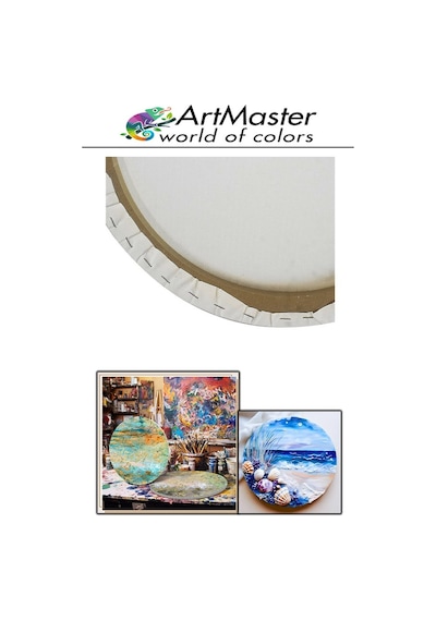 Yuvarlak Tuval 30x30 Cm 1 Adet Astarlı Resim Tuvali Arkadan Zımbalı Akrilik Boya Yağlı Boya Resim Çerçevesi
