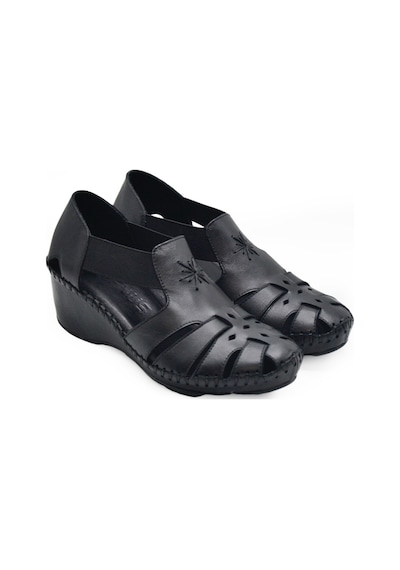 Kadın Comfort Deri Sandalet Siyah 18793056 Yetişkin