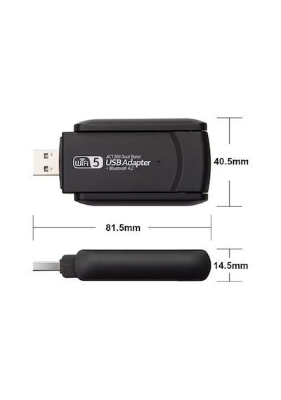 1300 Mbps Dual Band Usb 3.0 Adaptör Kablosuz Wifi Alıcı 2.4ghz 5ghz + Bluetooth 4.2-4936