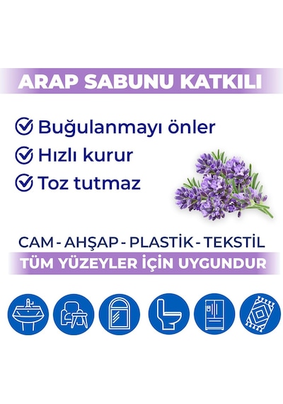 Bingo Pratik Arap Sabunu Katkılı Lavanta Yüzey Temizlik Havlusu 3 x 96'lı