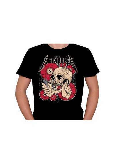 Metallica Skull Battery Guitar Electro Tişört Unisex T-shirt 001