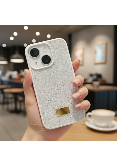 Microsonic Apple iPhone Uyumlu 15 Kılıf Cosmic Shine Beyaz -