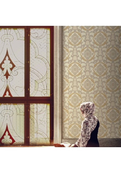 Damask Pattern Wallpaper - Duvar Kağıdı, Krem - Ephes 6802-2, 10,60 M²