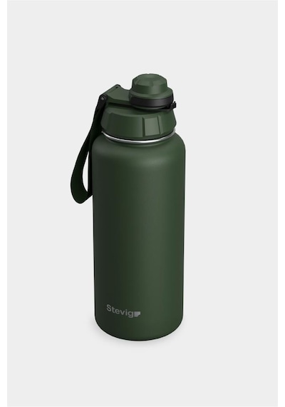 Stevig 1 Hand Leak-proof Sızdırmaz Çelik Termos 1000 Ml Green St-215