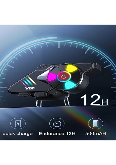 Y60 Motosiklet Kask Bluetooth Kulaklık Kablosuz Su Geçirmez Handsfree Çağrı Y60