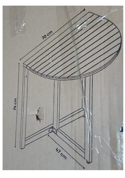 Yarı Katlanır Masa 70 Cm Bahçe Masası Balkon Masası Kahverengi