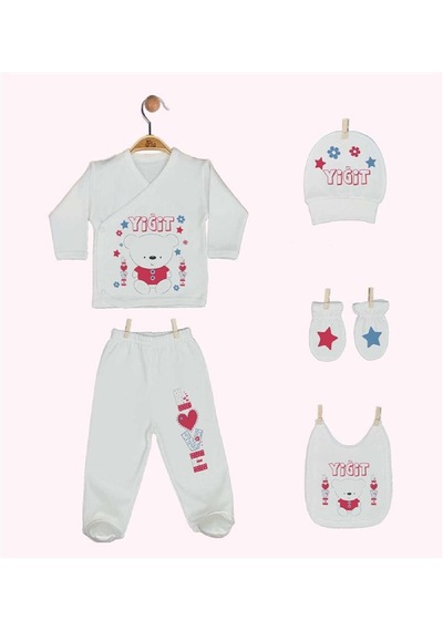 Pia Baby Gl 1945-08 İsme Özel Yastık Zıbın Set Krem
