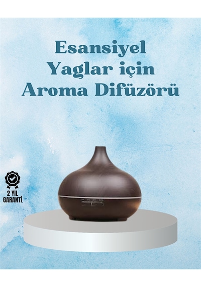 Ilkeshop Sessiz Çalışan Aromaterapi Difüzörü 4 Zaman Ayarlı, 7 Renkli Işık Seçeneği
