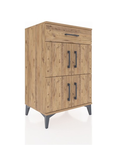 Hyperion Komodin Tek Raflı Tek Çekmeceli 4 Kapaklı 60x44x96 Ç... Çam