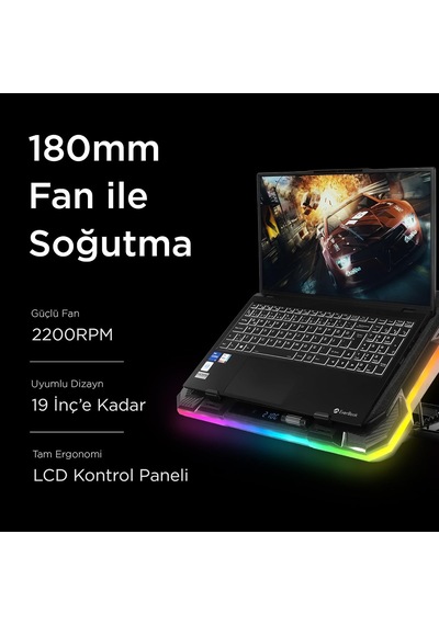 Cyclone S49 Rgb Fanlı 14"-19'' Led Ekranlı Notebook Soğutucu