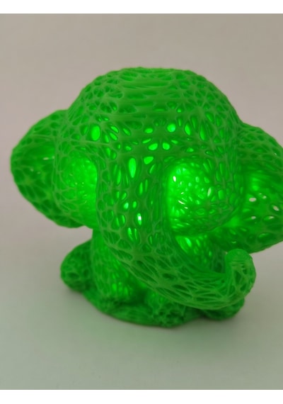 Sevimli Fil Çocuk Odası Gece Lambası 3d Tasarım Led Işıklı Masaüstü Mesh Dekor Hediyelik Yeşil