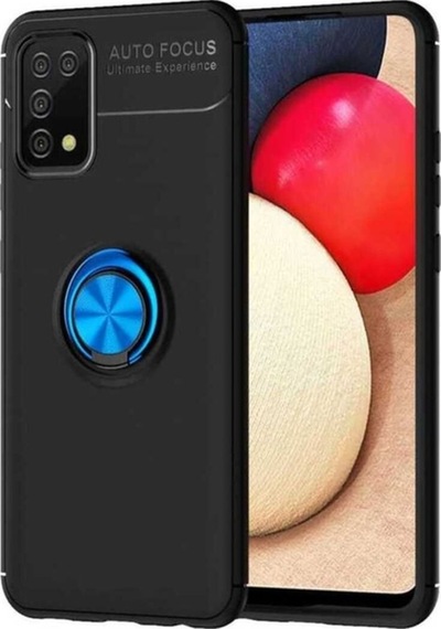 Samsung Uyumlu Galaxy A02s Kılıf Zore Ravel Silikon Kapak Siyah-Mavi