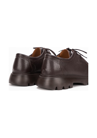 Fame Step Hakiki Deri Erkek Casual Ayakkabı +4.5 Cm Boy Uzatan Kalın Taban Günlük Bağcıklı Comfort Vicenza Kahve Kahverengi