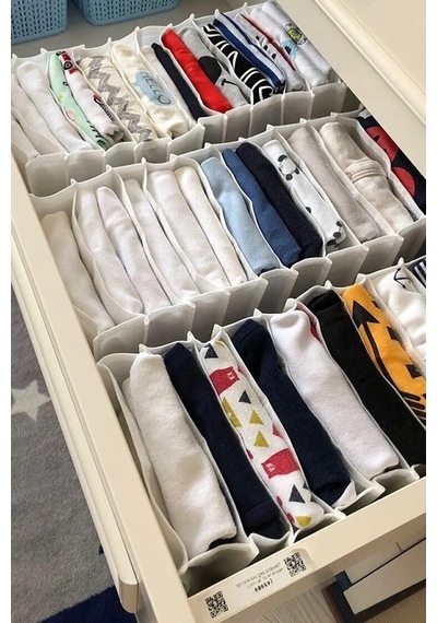 2 Adet Dolap Ve Çekmece İçi Çok Amaçlı Düzenleyici Medium-m Boy Kumaş 45 X 20 Beyaz Diğer