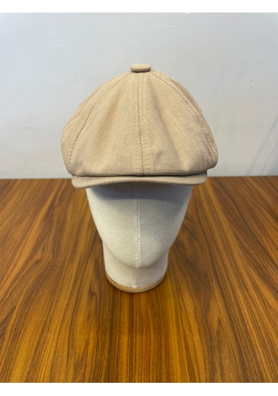 Hamze Peaky Blinders Tommy Shelby Model Keten Kasket Şapka Bej