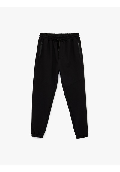 Koton Regular Fit Fermuarlı Cepli Pamuklu Beli Bağcıklı Jogger Eşofman Altı Gri 6sam40013mk