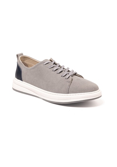 Sneaker Erkek Og-415 John May Gri Süet-laci Deri