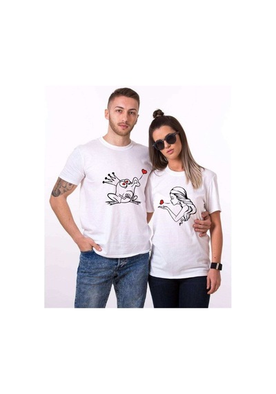 Tshirthane Kurbağa Prens Sevgili Kombinleri Tshirt Kombini Beyaz
