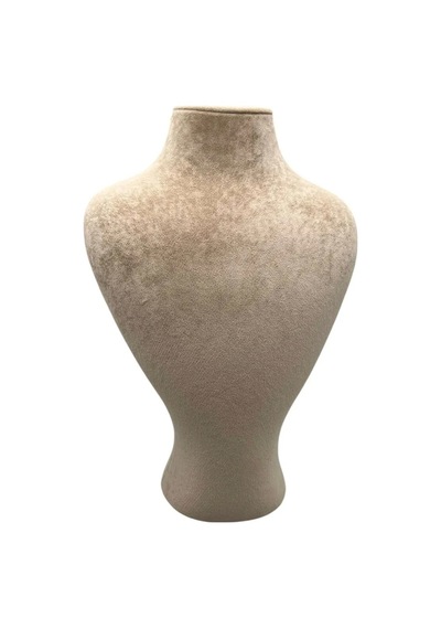 Yerli Üretim Zeus Model Süet Kumaş Sütlü Kahve Renk 29/ 22 Cm Takım Kolye Sergileme Mankeni Çok Renkli