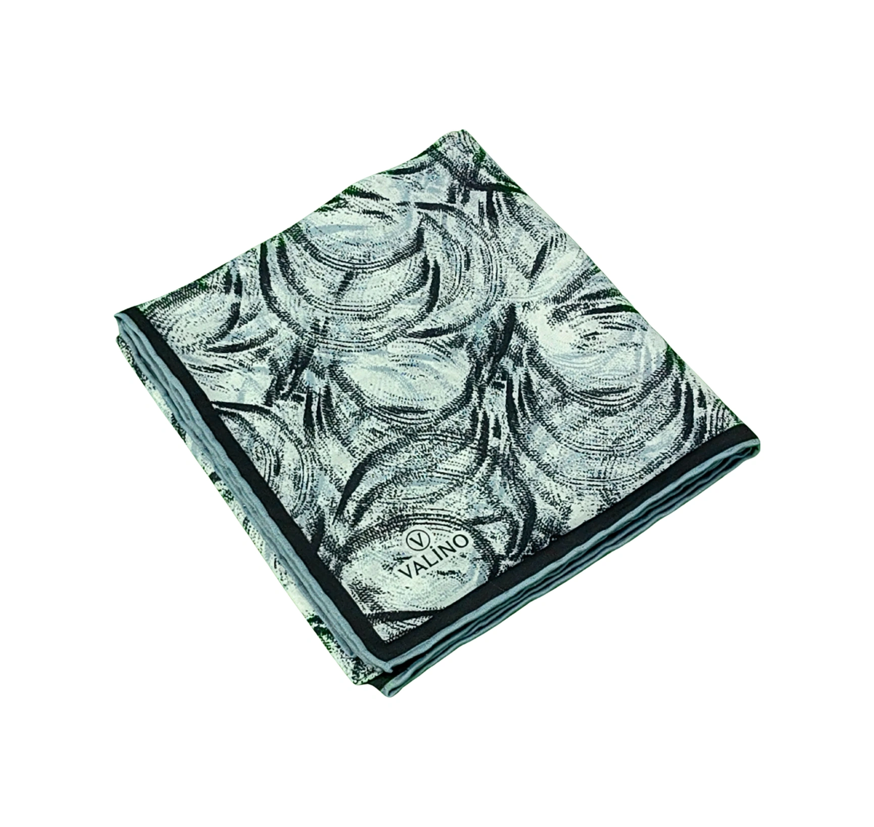 Mim Eşarp Valino Desenli Şifon Eşarp 90x90 Cm Siyah - Beyaz