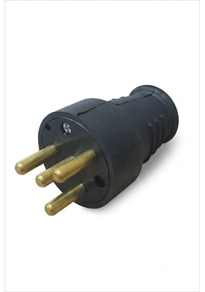 Sadece Trifaze 3 Faz 1 Nötr 380/415v Max.5750w 25a Gerilime Ve Isıya Dayanıklı Bakır Ve Kauçuk Erkek Fiş