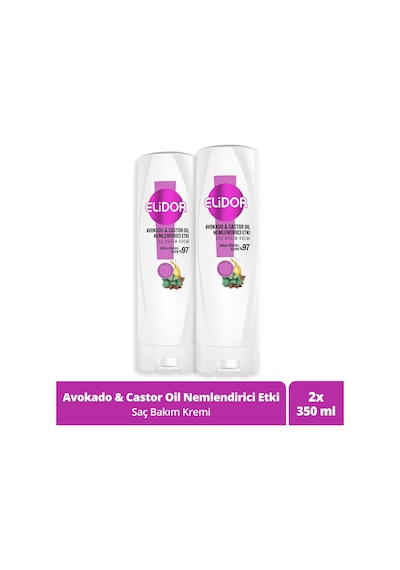 Elidor Avokado ve Castor Oil Nemlendirici Etki Saç Bakım Kremi 2 x 350 ML
