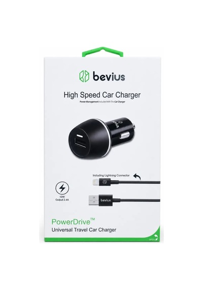 Lightning Siyah 12w Kablolu Araç Şarj Cihazı Bevius Bvs-au511