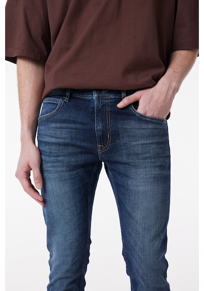 Lee Slim Fit Dar Kesim Düşük Bel Taşlamalı Mavi Esnek Luke Jean Denim Kot Pantolon L71912058 Lacivert