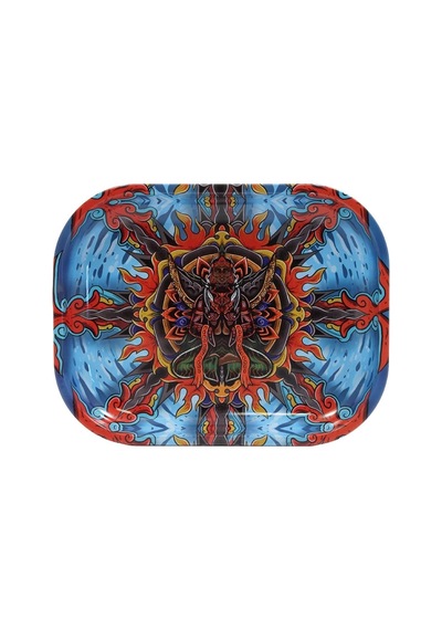 Küçük Metal Tepsi Mandala Trance-1698 beyaz