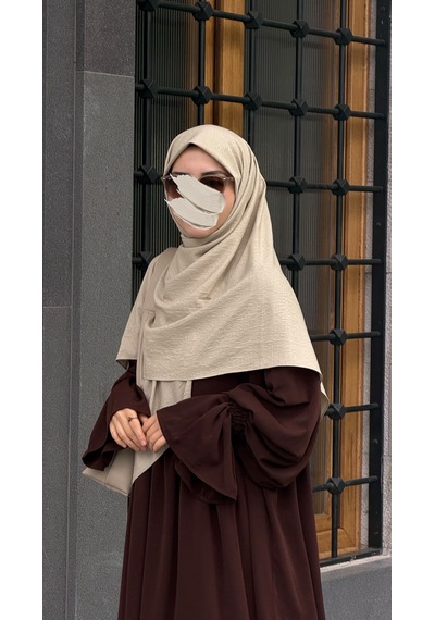 Qalortex Scarf Premium Jakarlı Hüma Büyük Boy Eşarp -taş