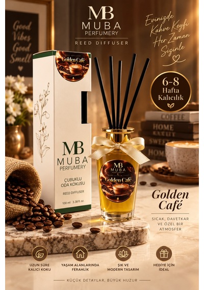 Golden Café 100 Ml Çubuklu Oda Kokusu Premium Kahve Latte Çikolata Karamel Kokulu Bambu Çubuklu Reed Diffuser 6-8 Hafta Kalıcı Lüks Ev Kokusu - 922848917 Kahve Golden Café 100 Ml Çubuklu Oda Kokusu Premium Kahve Latte Çikolata Karamel Kokulu Bambu Çubuklu Reed Diffuser 6-8 Hafta Kalıcı Lüks Ev Kokusu - 922848917 Kahve