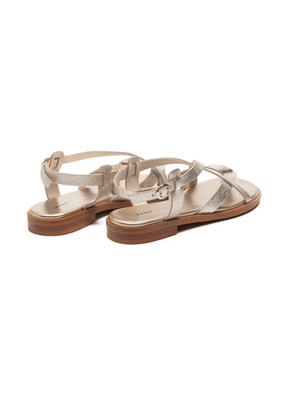 Platıno Sandalet Kadın 86x2 Frau Lamınato-s Leather Platino Platin