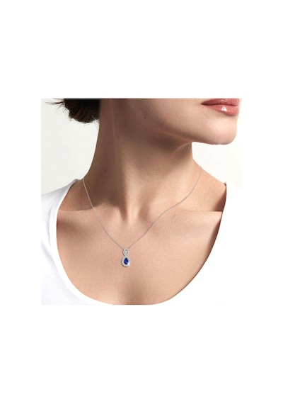 Pırlantalı Safir Sonsuzluk Kolye