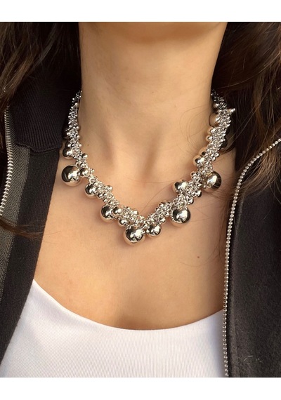 Silver Karışık Toplu Kolye Çok renkli
