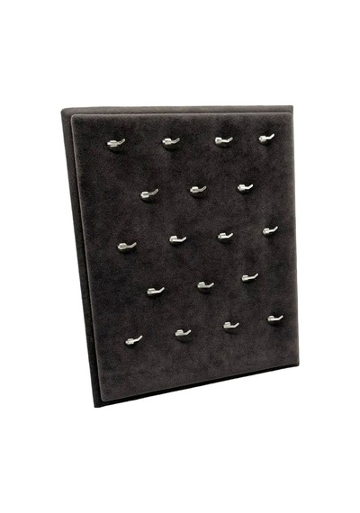 Yerli Üretim Süet Kumaş Füme Renk 20/16 Cm Ayaklı Kolye Sergileme Standı Çok Renkli