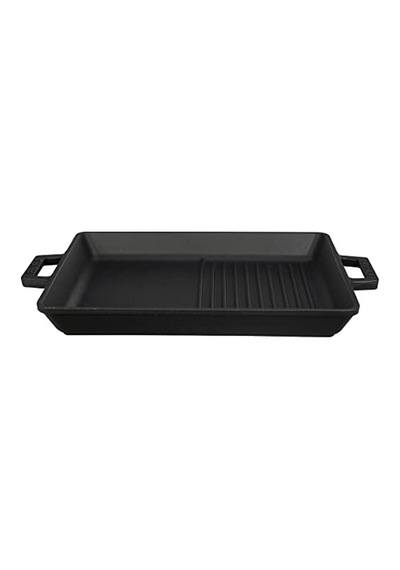 Metal Döküm Izgara Tava, 26x32 Cm Boyutunda Ve Siyah Renk 14 Cm