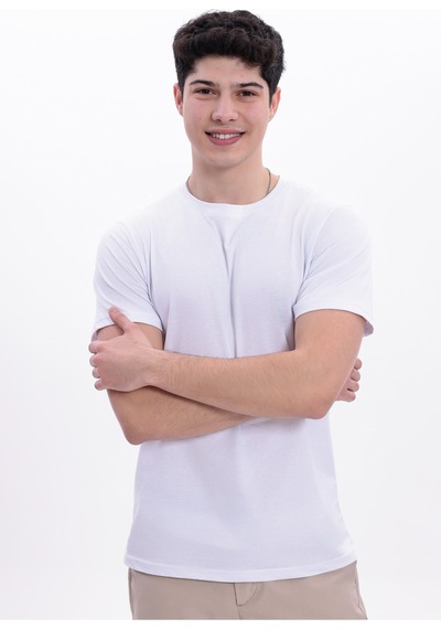 Blayn Jeans Erkek 10'lu Tişört Seti %100 Pamuk Basic Regular Fit Bisiklet Yaka Düz Renk Günlük T-shirt Beyaz