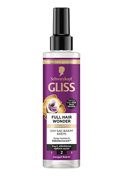 3 Adet Gliss Sıvı Saç Kremi 200 Ml Full Hair Wonder