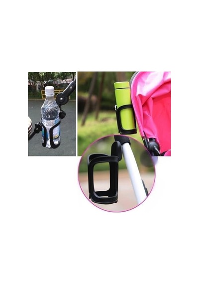 Bebek Arabası Bisiklet Scooter Uyumlu Ayarlanabilir Şişe Biberon Ve Suluk Tutucu Açık Füme - Füme - Kahverengi