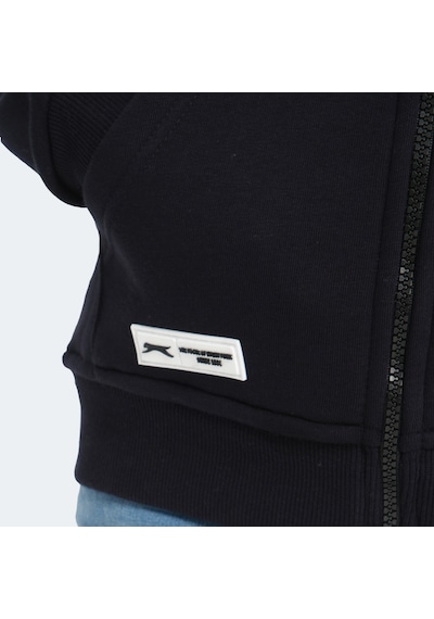 Slazenger LEKAN Çocuk Fermuarlı Kapüşonlu Cepli Lacivert Sweatshirt