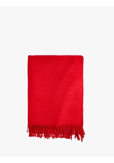 Koton Püsküllü Basic Uzun Atkı Kırmızı 7wak50248aa