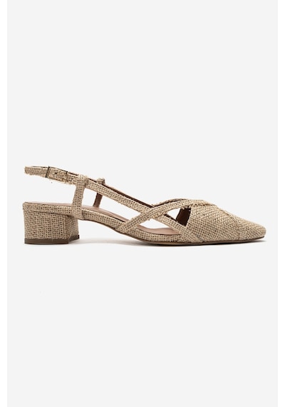 Luvishoes Olena Bej Hasır Kadın Topuklu Sandalet Bej - Bej